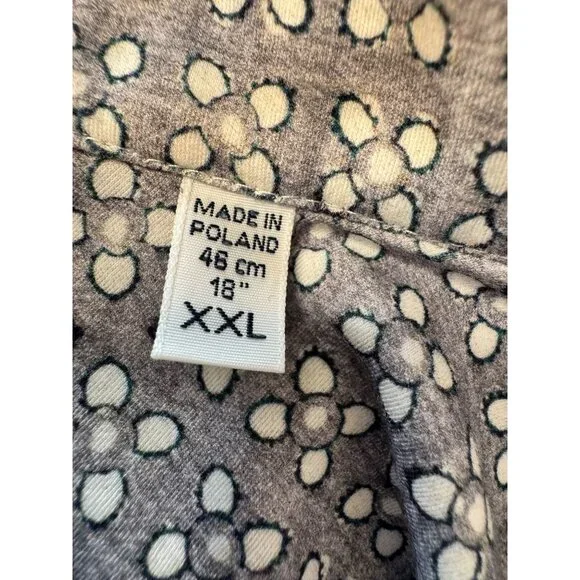 Emanuel Berg Modern 4 Flex Stretch Size XXL 18" Sport Shirt Grey Floral Pattern - Picture 5 of 8